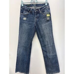 Wild‎ Fable Womens Low Rise Bootcut Jeans Size 0 Medium Wash Denim Distressed